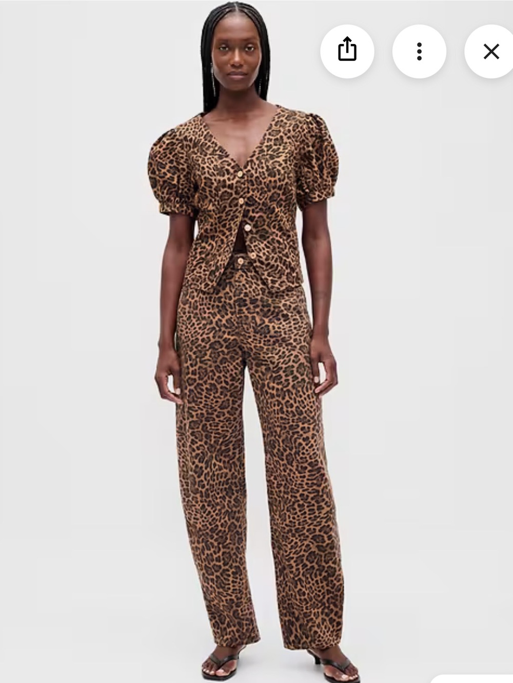 NWT Gap High Rise Barrel Jeans in Leopard Size 28